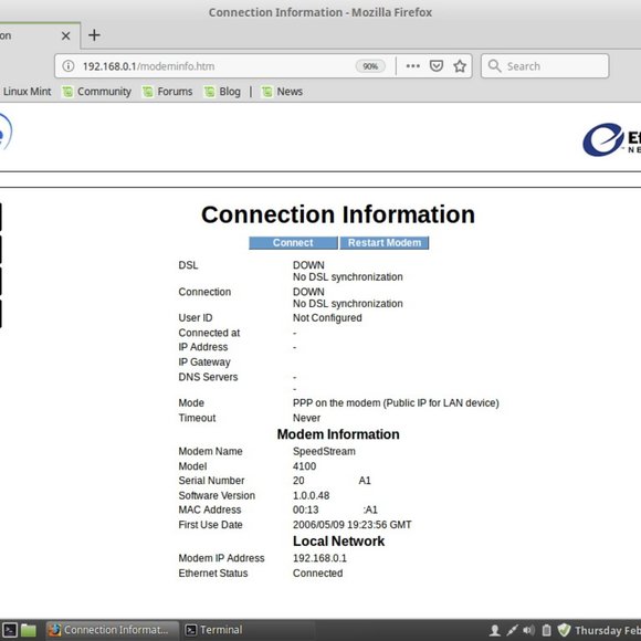 SBC / SIEMENS / Efficient Networks SpeedStream 4100 1 Port Ethernet ADSL Modem - Picture 7 of 11